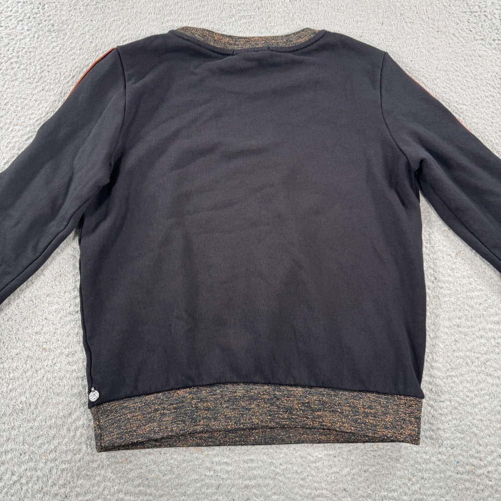 Scotch & Soda Maison Scotch Sweatshirt Womens XS Black Fleece Lined Ribbed - Picture 2 of 8